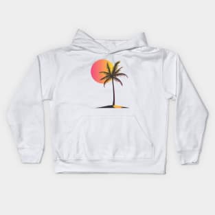 Sunny Day on the Island Retro Sun palm tree Kids Hoodie